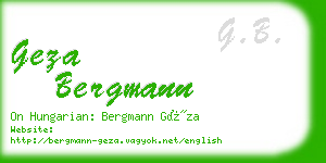 geza bergmann business card